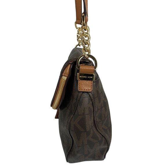 MICHAEL KORS  Logo Foldover Crossbody Shoulder Bag + Tassel/Strap + Dustbag EUC - Picture 2 of 13